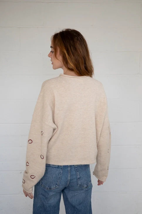 HORSE SHOE EMBROIDERED CARDIGAN TBW14147
