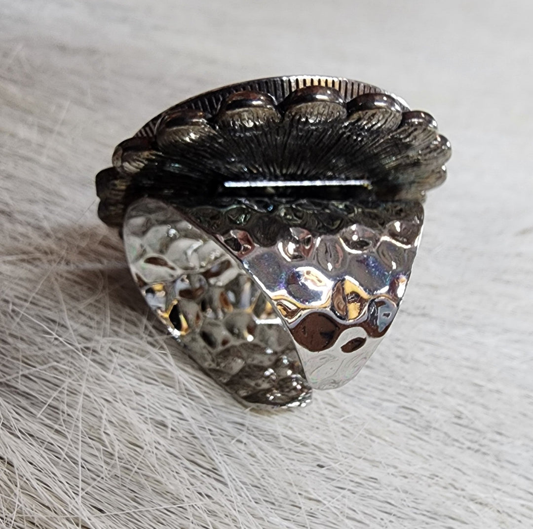 Indian Head with Crystals Ring