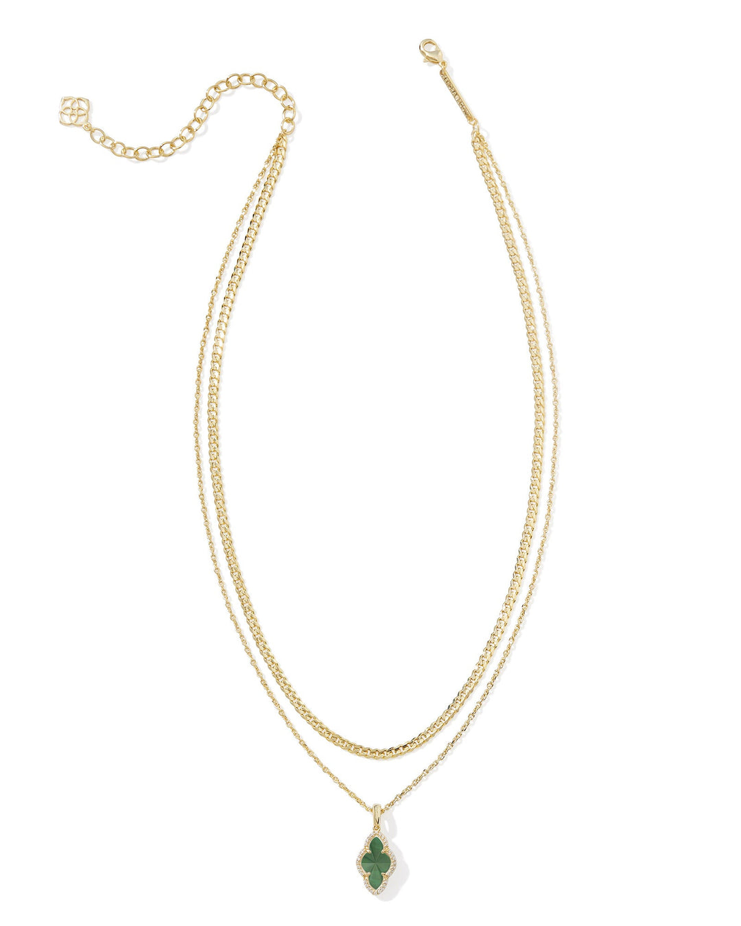 ABBIE PAVE FRAME MULTI STRAND NECKLACE