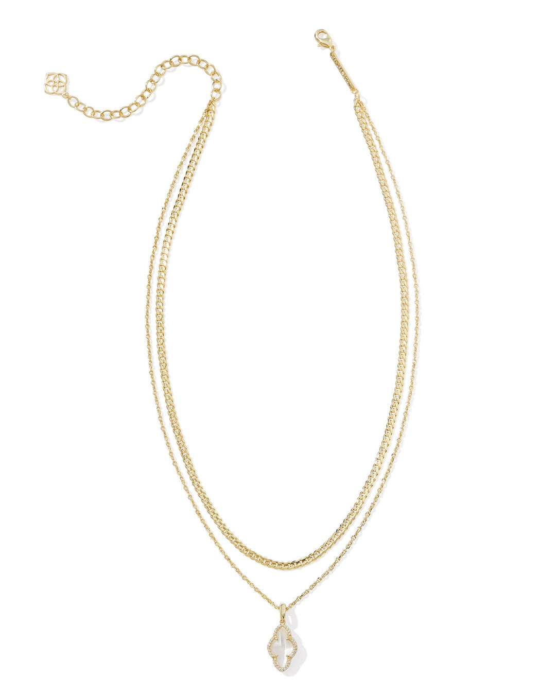 ABBIE PAVE FRAME MULTI STRAND NECKLACE