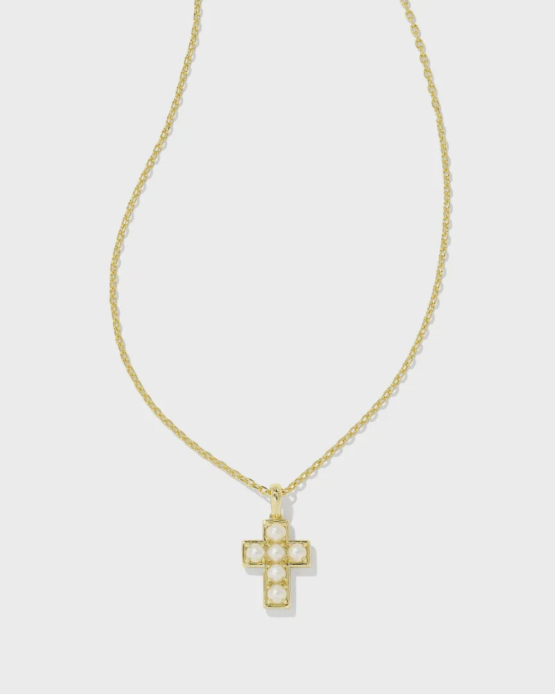 PEARL CROSS PENDANT NECKLACE