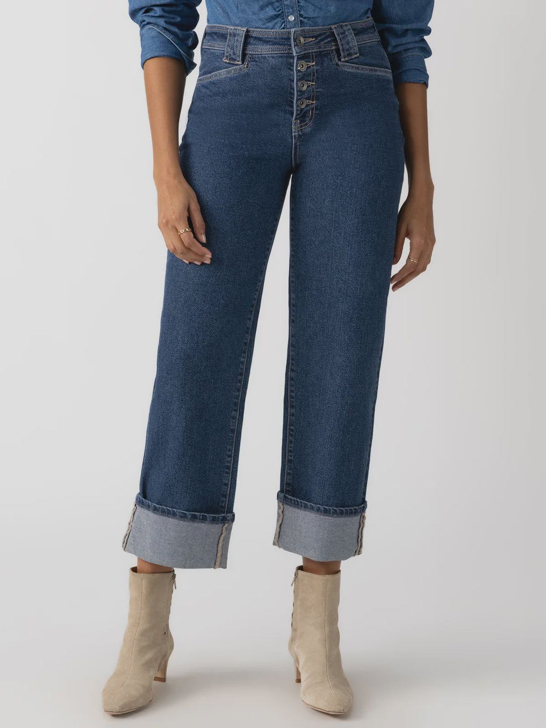 LUNA CUFFED DENIM PANT