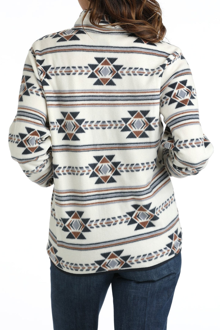 CINCH WOMEN'S POLAR FLEECE SOUTHWESTERN PRINT PULLOVER - CREAM