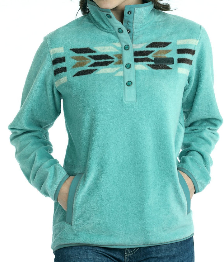 CINCH WOMEN'S POLAR FLEECE PULLOVER - TURQUOISE