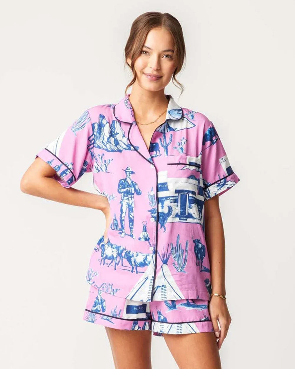 TOILE PAJAMA SHORT SET