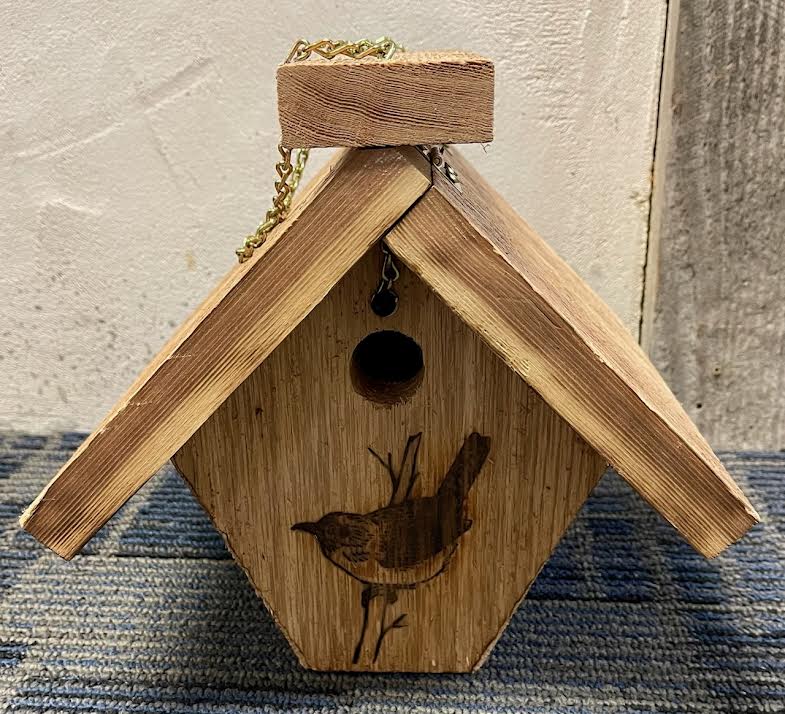 Bird House Wood Burn Art