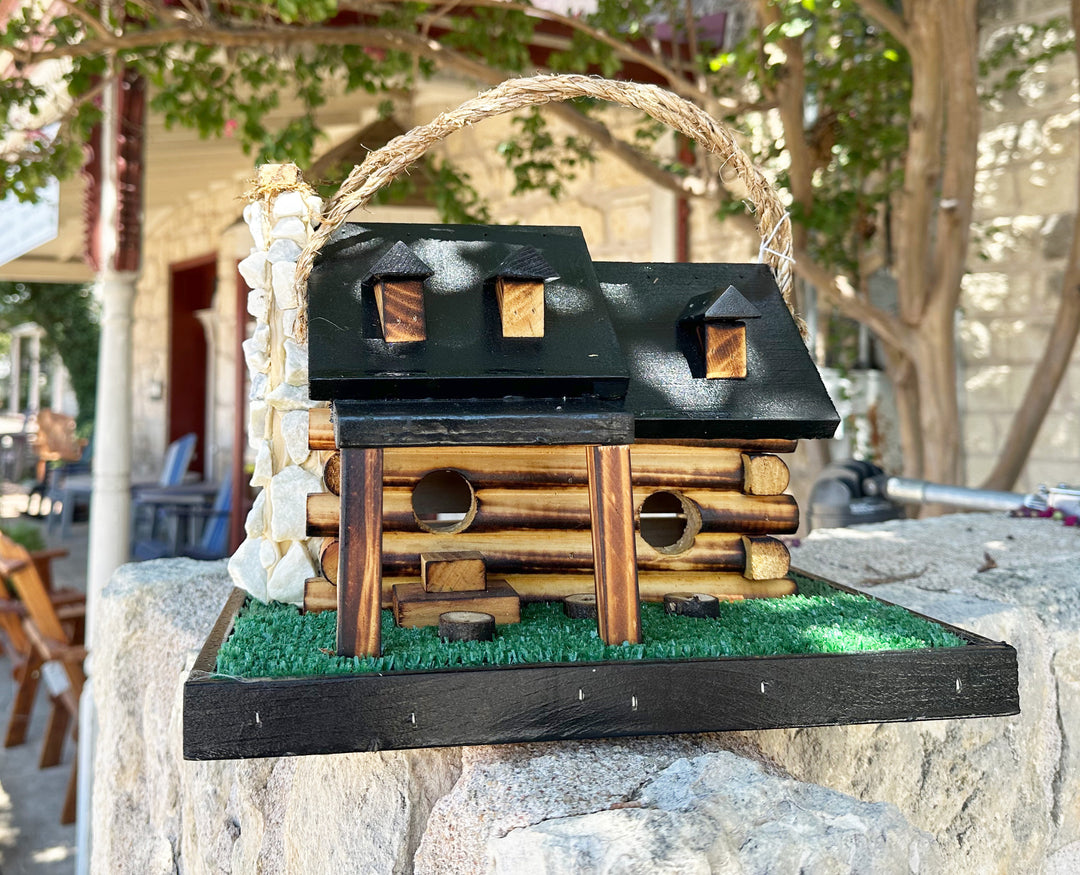 Double Log Cabin Birdhouse