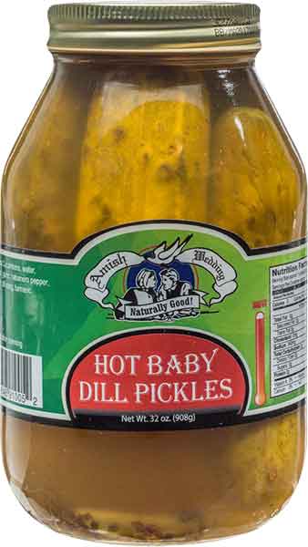 Hot Baby Dill Pickles 32oz