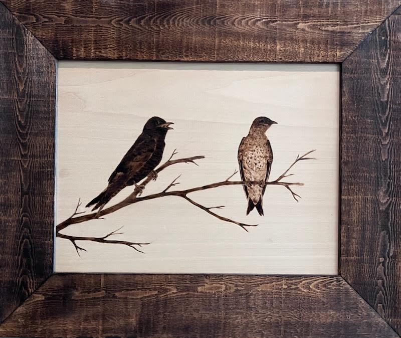 Framed Wood Burn Art