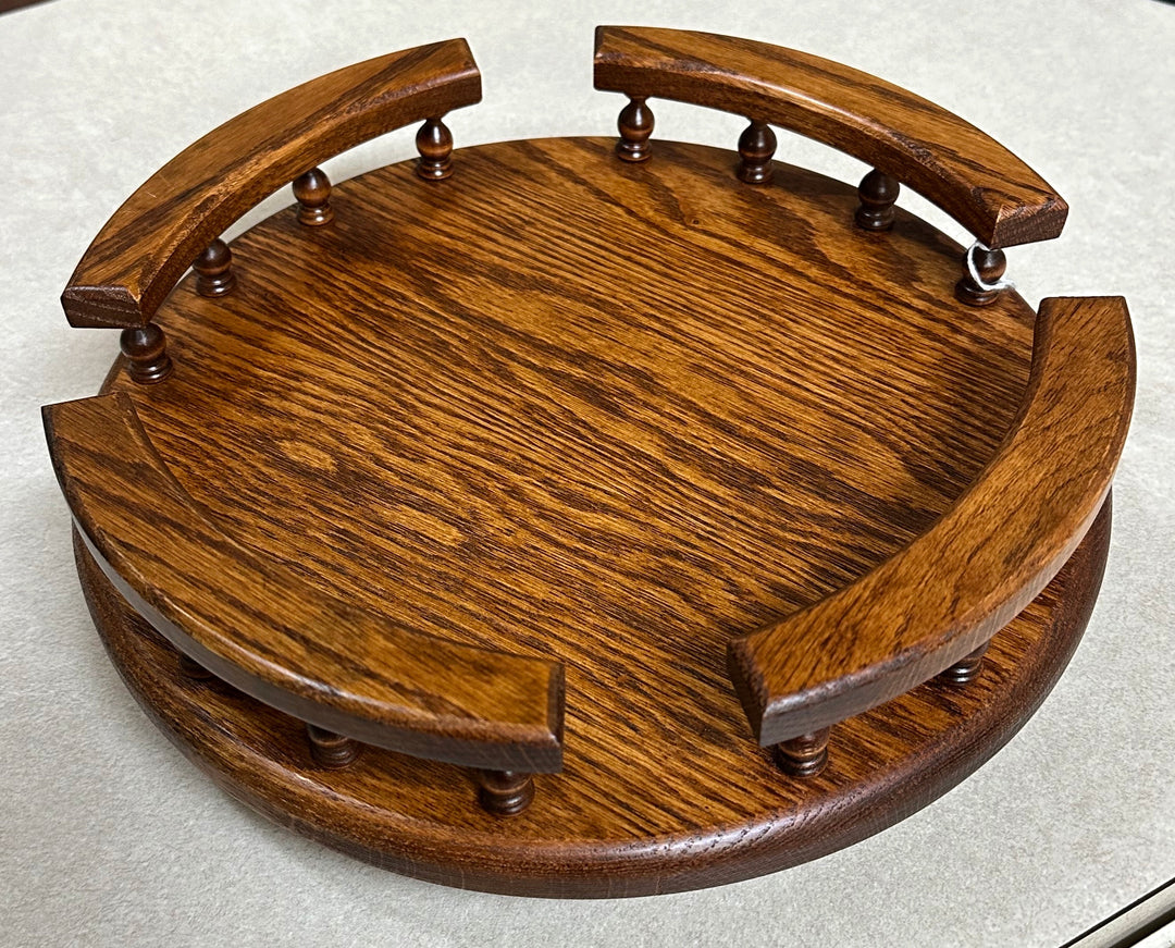 Oak Lazy Susan With Rails