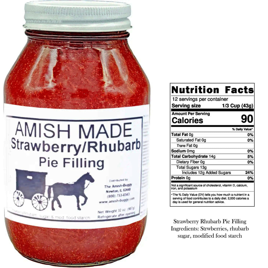 Amish Made Strawberry Rhubarb Pie Filling 32oz