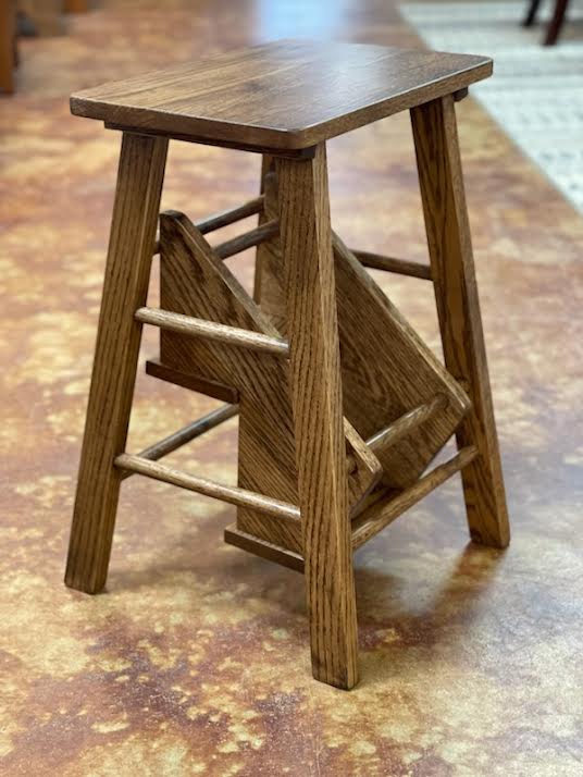 Folding Step Stool Oak Almond