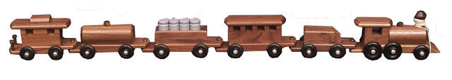 Walnut Wooden Train