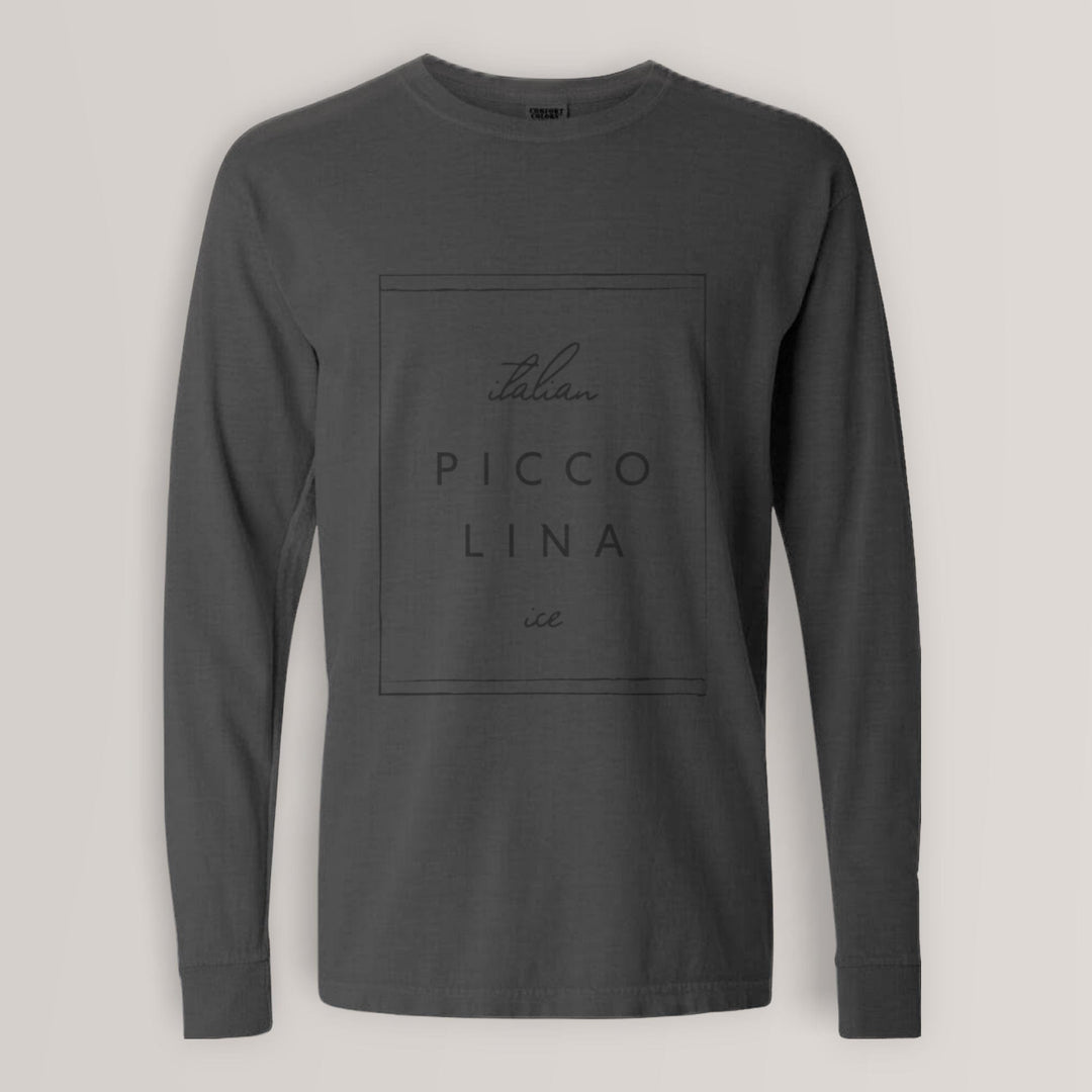 Piccolina Long Sleeve Minimal Logo | Charcoal Piccolina