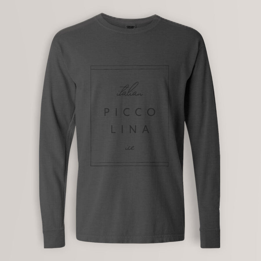 Piccolina Long Sleeve Minimal Logo | Charcoal Piccolina