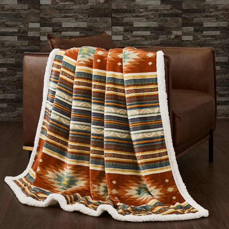 DEL SOL CAMPFIRE SHERPA THROW BLANKET