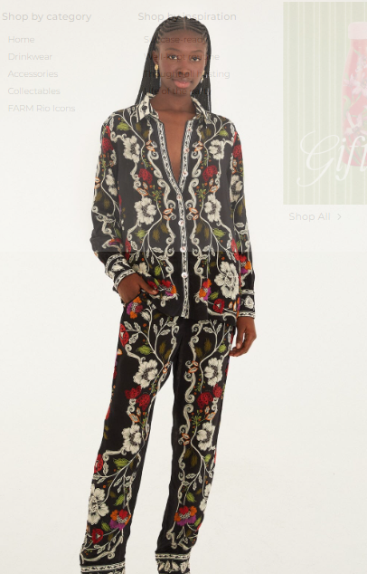 ROCOCO FLOWERS BLACK PANTS