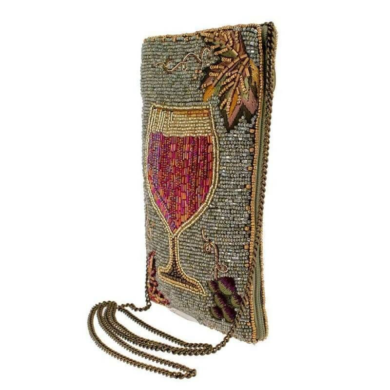 Mary Francis Wine Time Crossbody Beaded Handbag Santa Fe Handwoven Designs