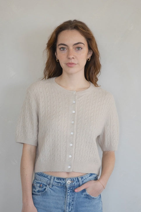 CABLE KNIT SS CARDIGAN TBW13695