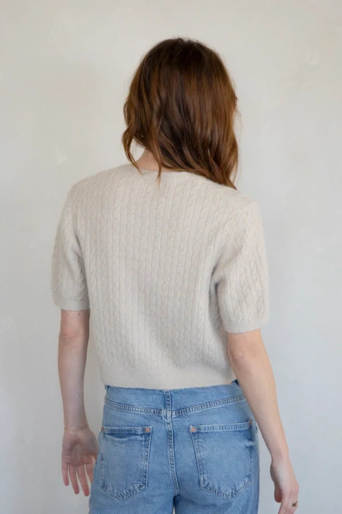 CABLE KNIT SS CARDIGAN