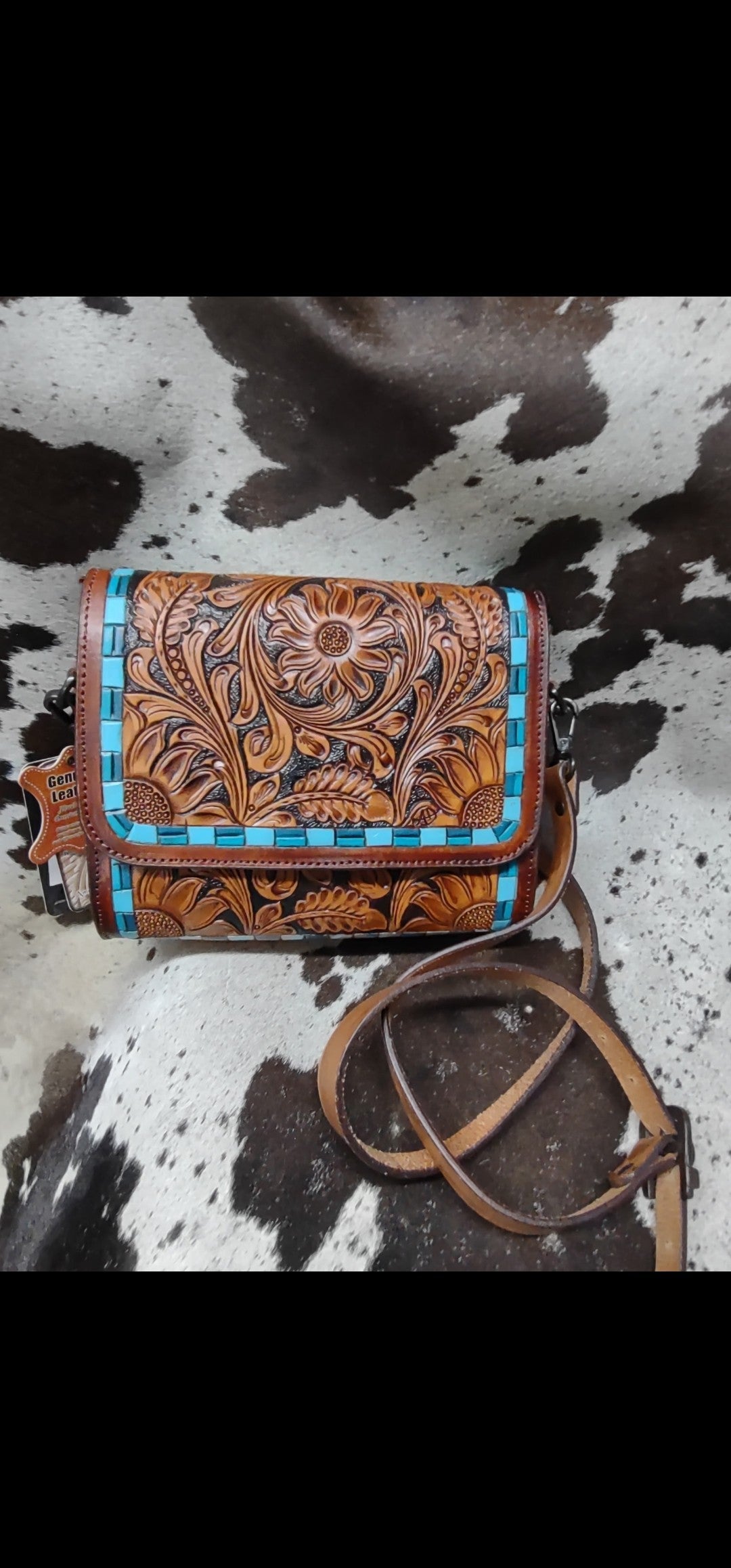 Floral Tooled Leather Purse
