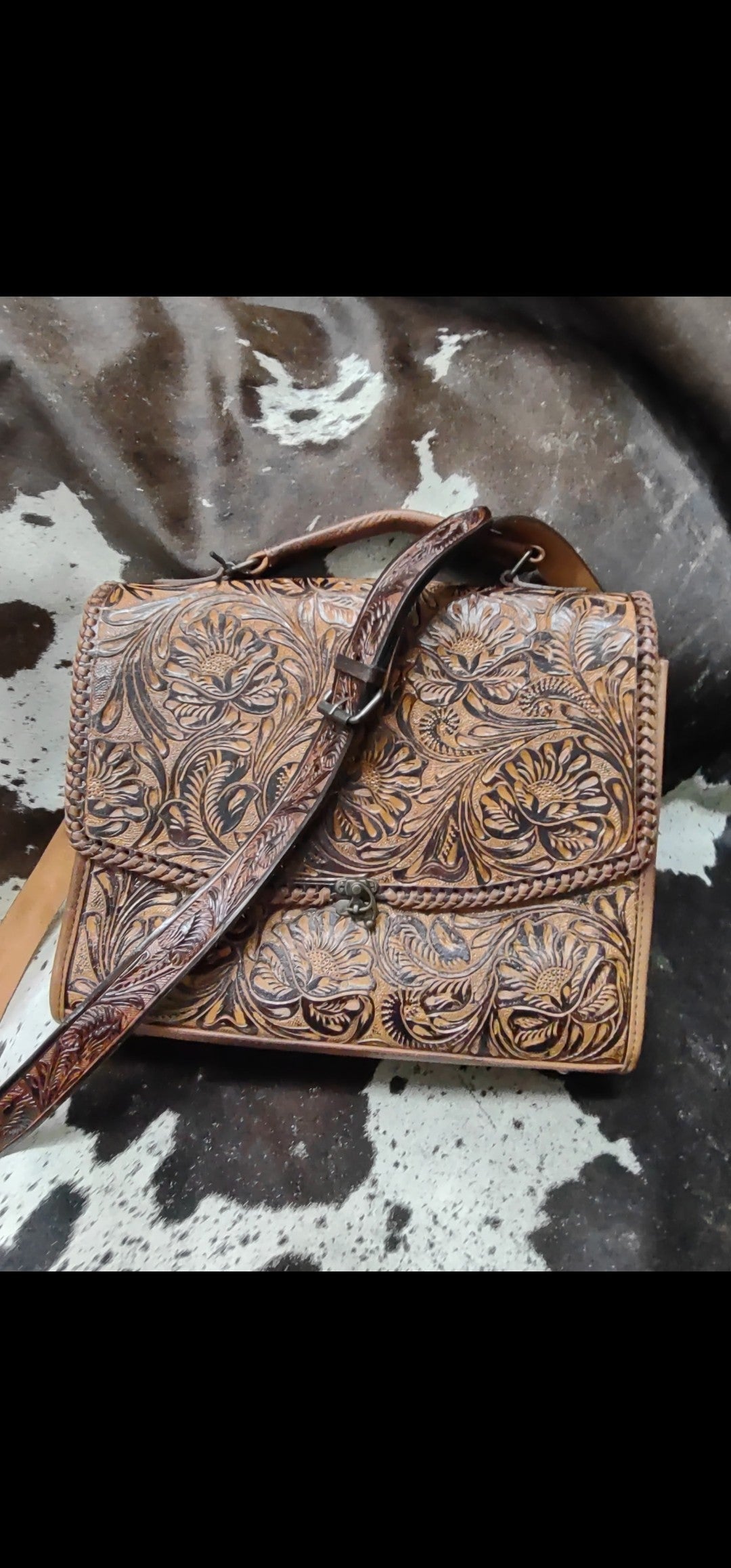 Tooled Leather Briefcase