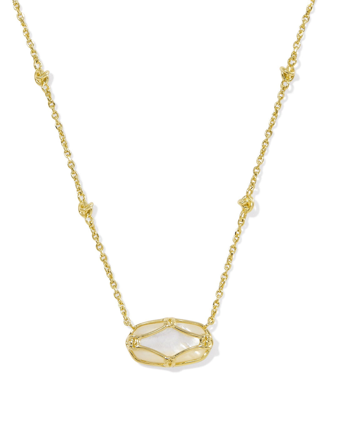 ELISA LATTICE FRAME SHORT PENDANT NECKLACE