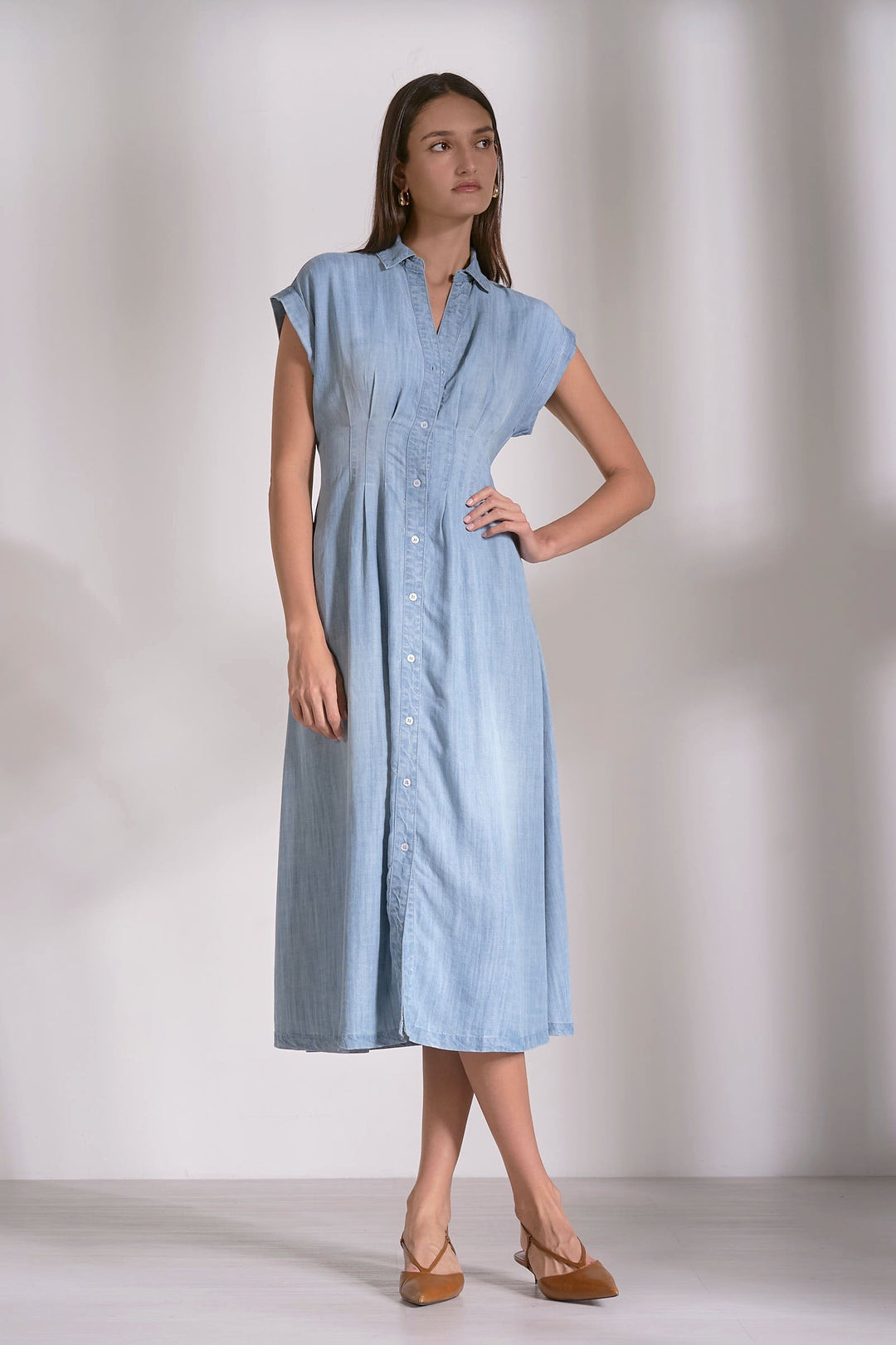 MIDI DRESS CAP SLEEVE DRESS