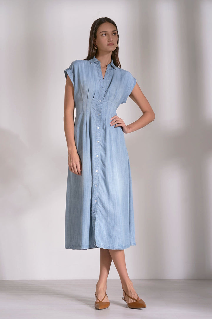 MIDI DRESS CAP SLEEVE DRESS