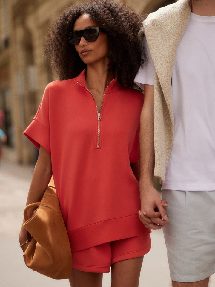 RITCHIE SHORT SLEEVE SWEATER SUMMER FIG