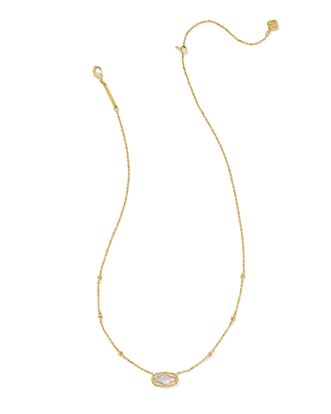 ELISA LATTICE FRAME SHORT PENDANT NECKLACE