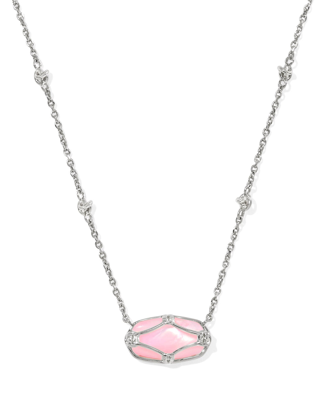 ELISA LATTICE FRAME SHORT PENDANT NECKLACE