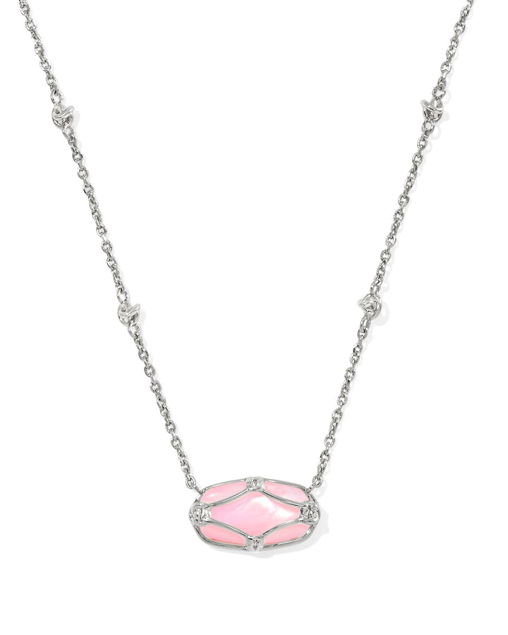 ELISA LATTICE FRAME SHORT PENDANT NECKLACE
