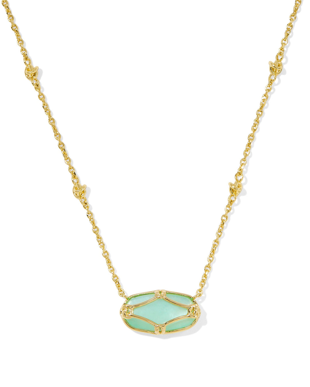 ELISA LATTICE FRAME SHORT PENDANT NECKLACE