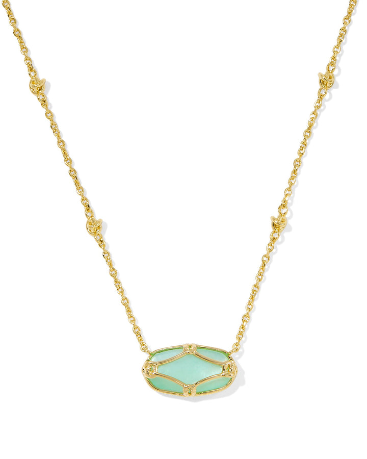 ELISA LATTICE FRAME SHORT PENDANT NECKLACE