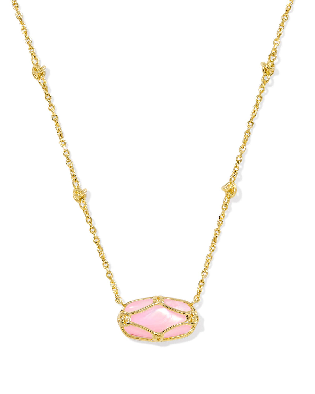 ELISA LATTICE FRAME SHORT PENDANT NECKLACE