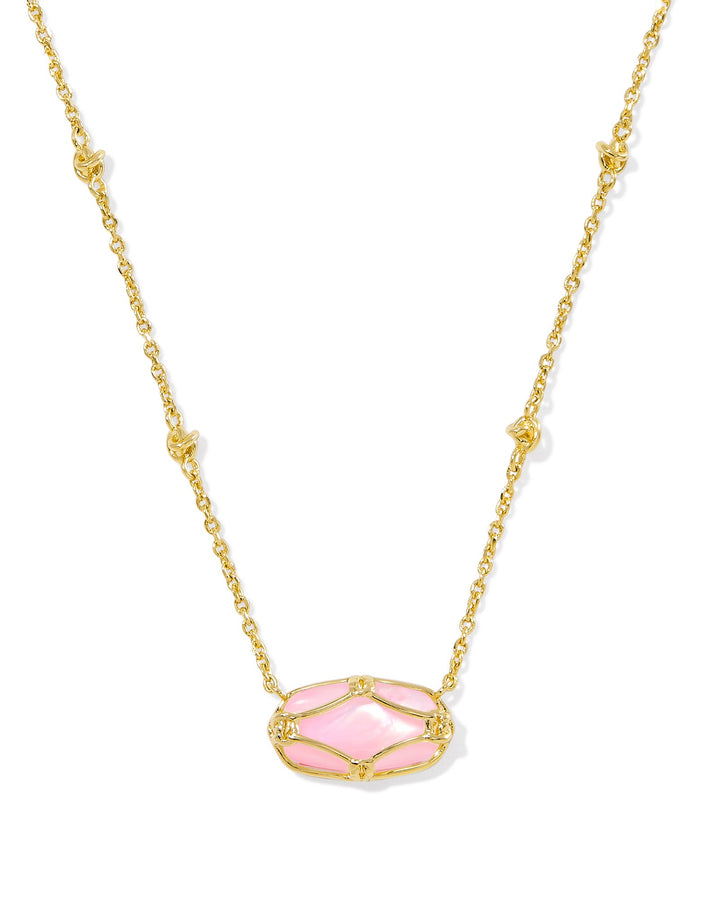 ELISA LATTICE FRAME SHORT PENDANT NECKLACE