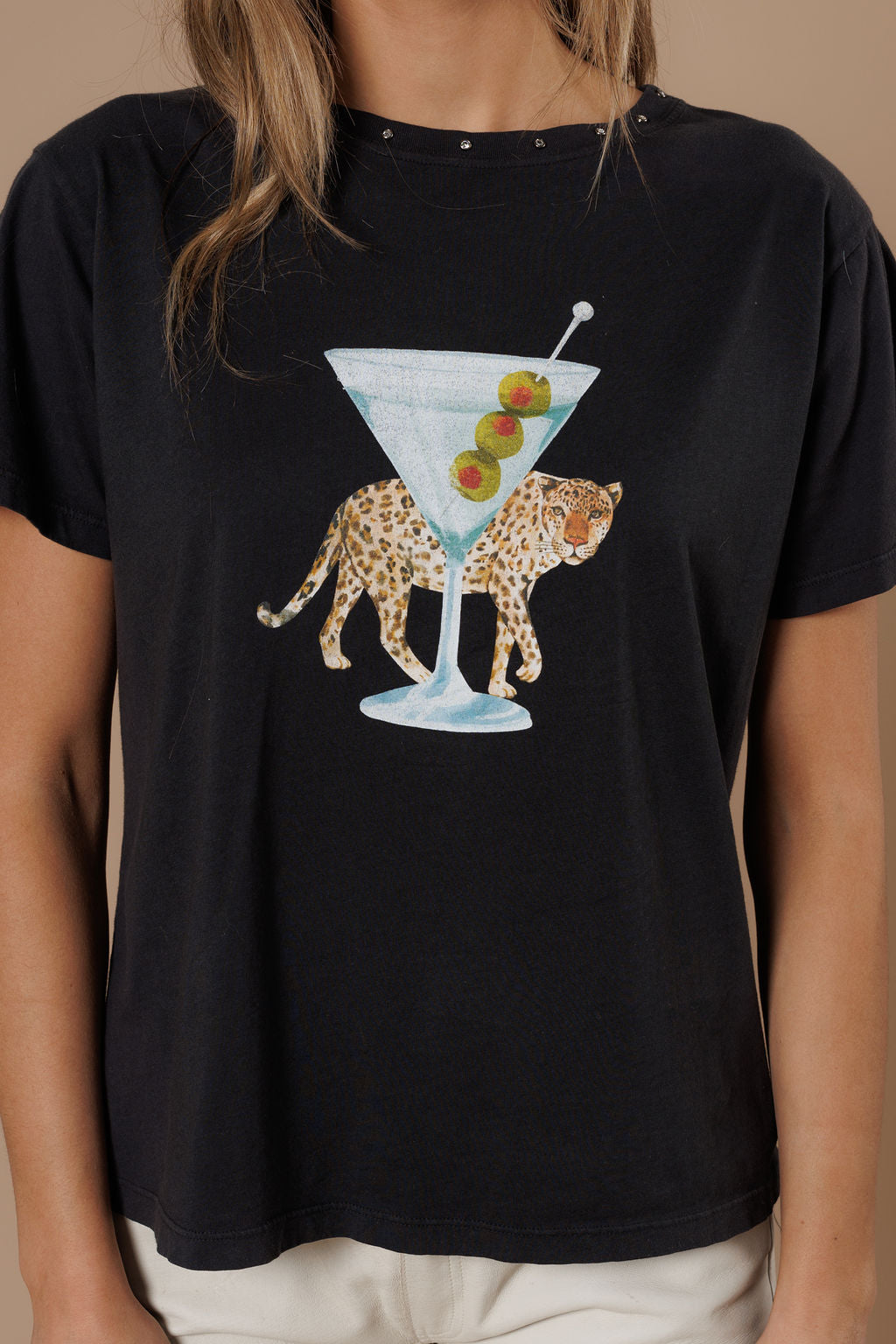 LEOPARD MARTINI WIDE BOY TEE