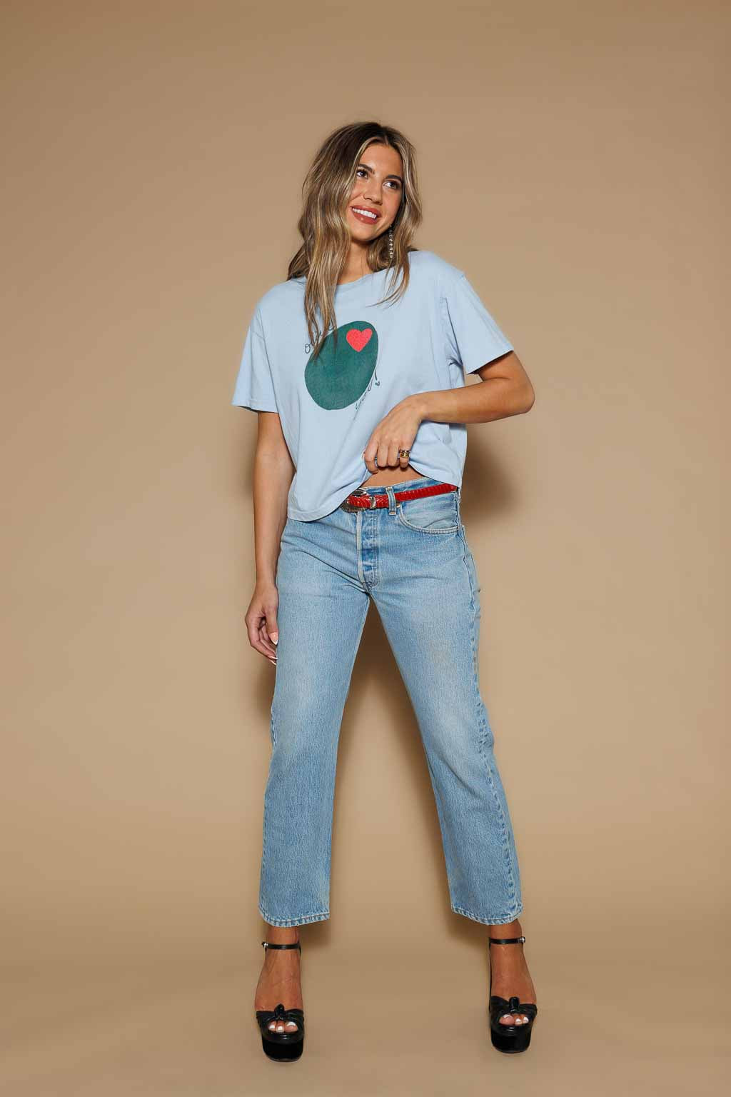 OLIVE YOU CROPPED TEE
