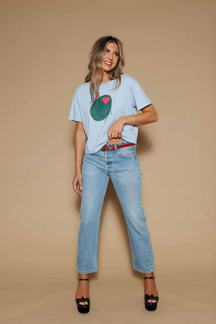 OLIVE YOU CROPPED TEE