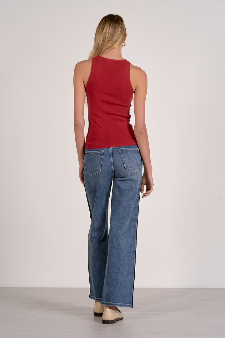 CONTRAST STITCH TANK TOP