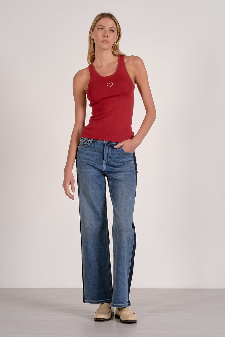 CONTRAST STITCH TANK TOP