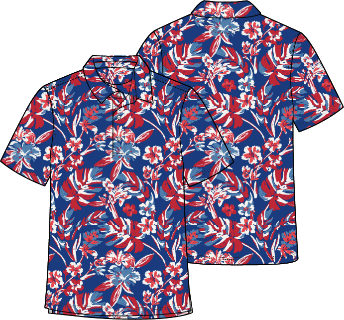 THE STAR SPANGLES BLOOM PERFORMANCE POLO