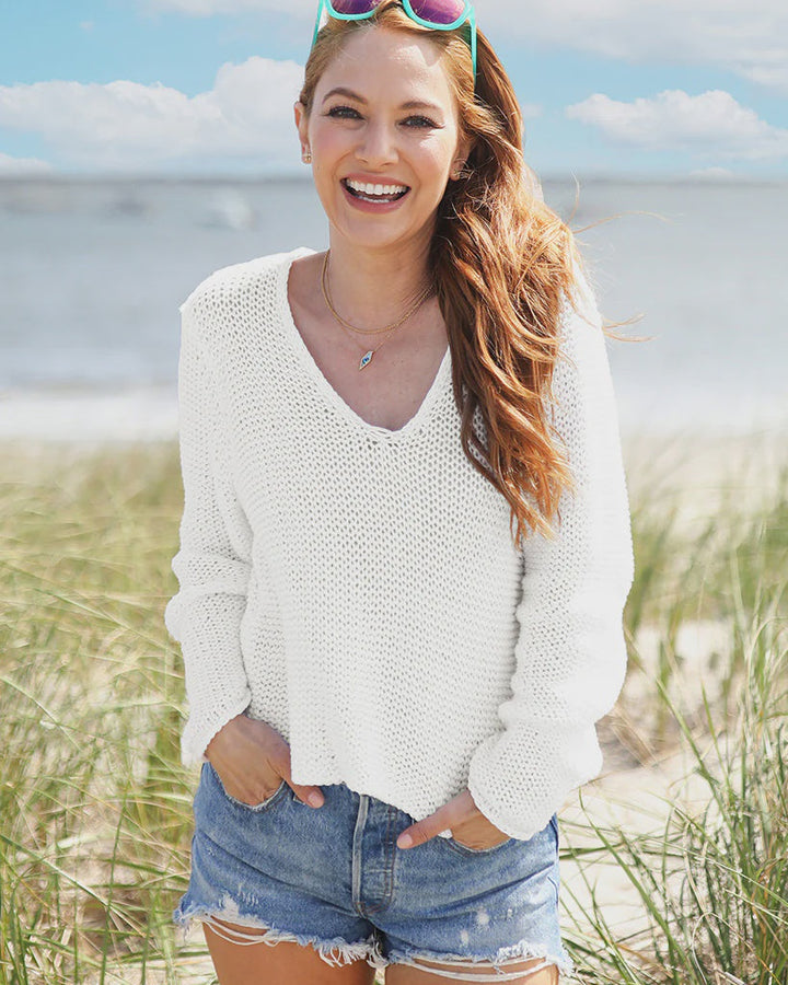 MAUI CROPPED V COTTON BREAKER