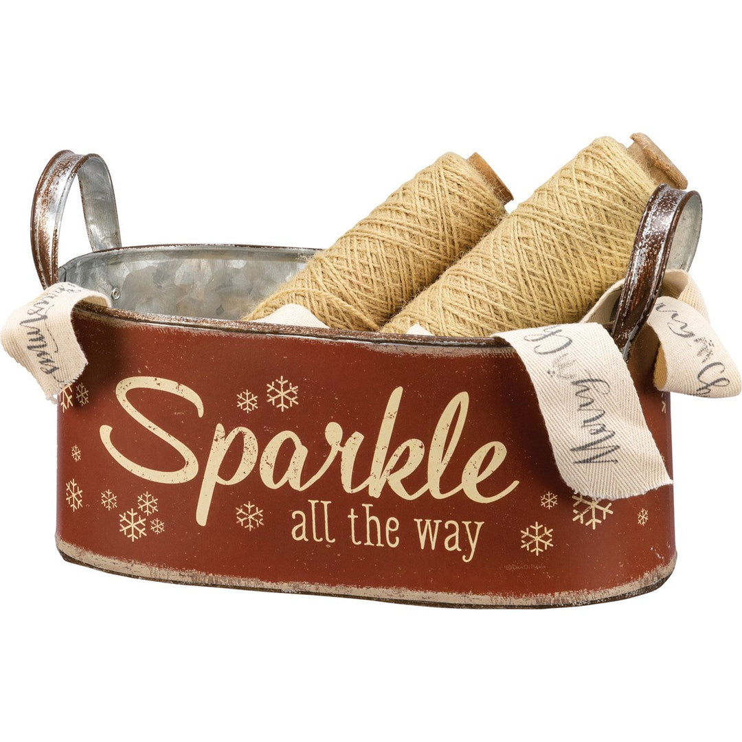 "SPARKLE ALL THE WAY" CHRISTMAS OVAL BIN SET OF 2