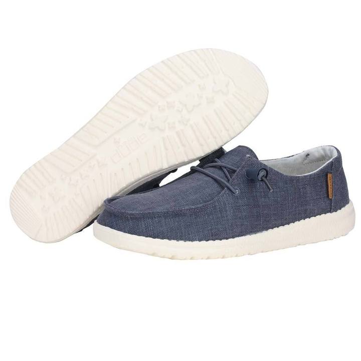 HEY DUDE WENDY CHAMBRAY NAVY WHITE