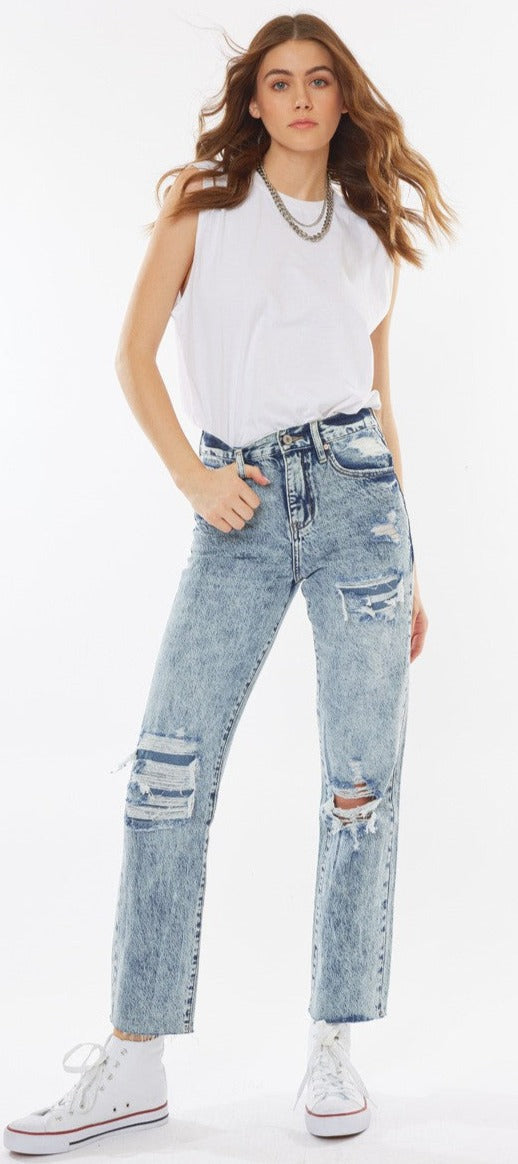 KANCAN CHESNEY HIGH RISE STRAIGHT LEG JEANS