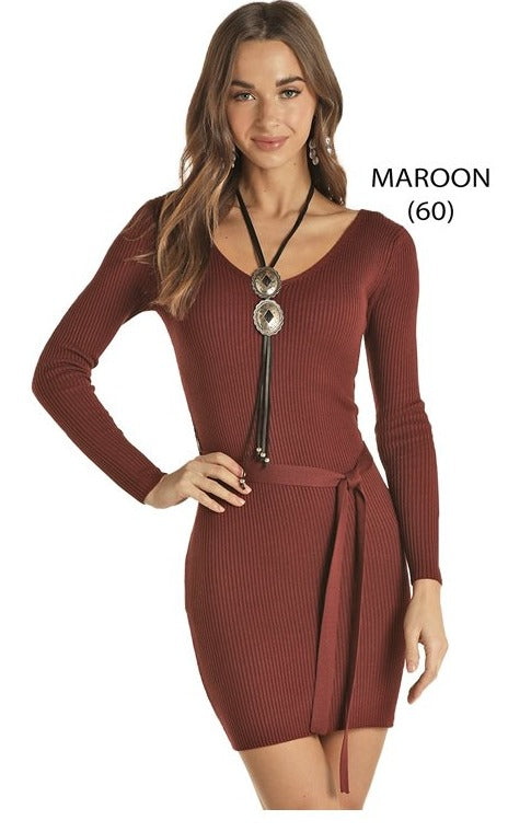 ROCK & ROLL RIB KNIT DRESS IN 4 COLORS