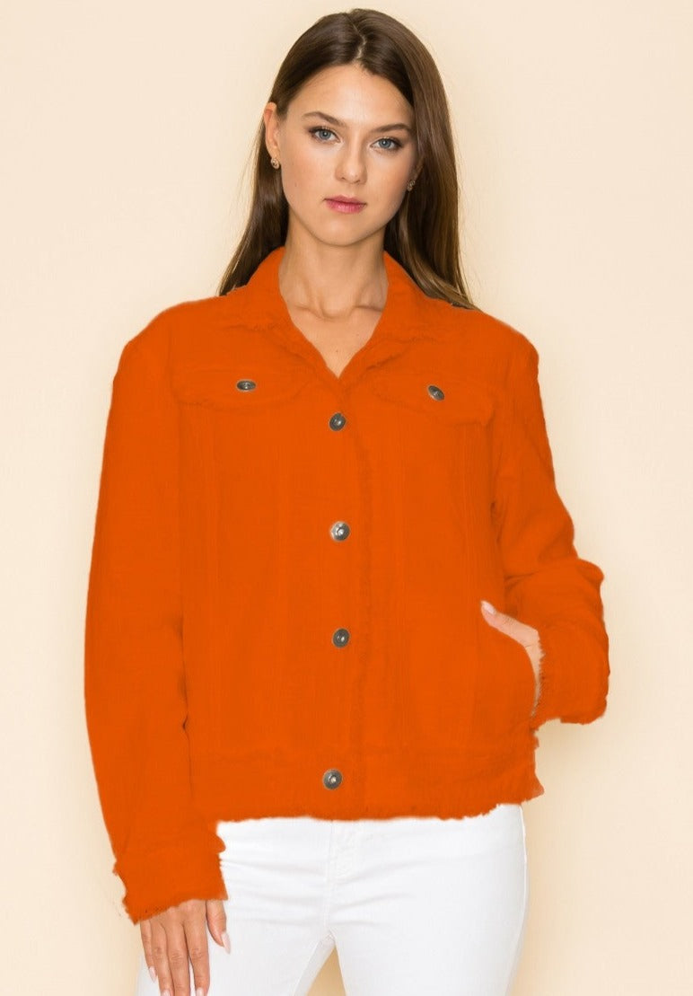 W.A.Y COTTON TWILL JACKET in ORANGE