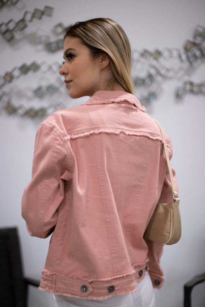 W.A.Y STRETCH JEAN JACKET in PINK